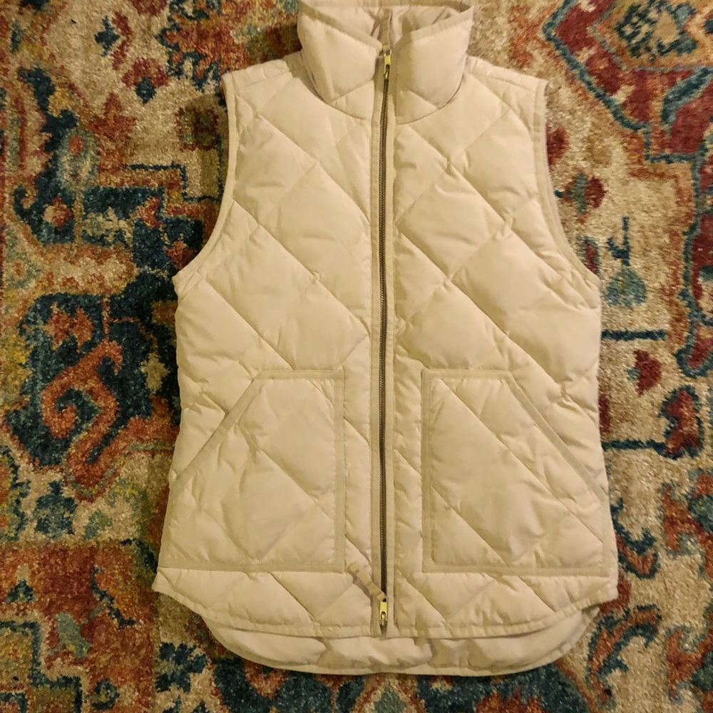 J.CREW cream quilted vest
